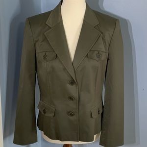 Talbots Petites Olive Green Motorcycle Jacket